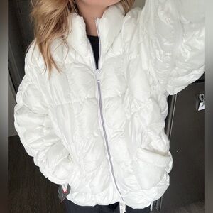 FREE PEOPLE NWT Scrunchy Glossy Pippa Packable Puffer White Jacket
